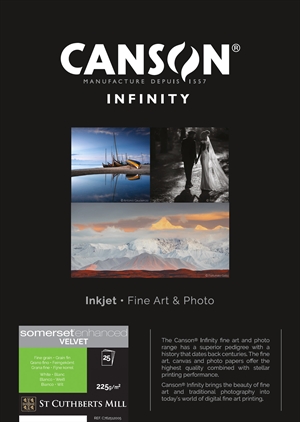 Canson Somerset Enhanced Velvet - 225 g/m² - A2, 25 listů
